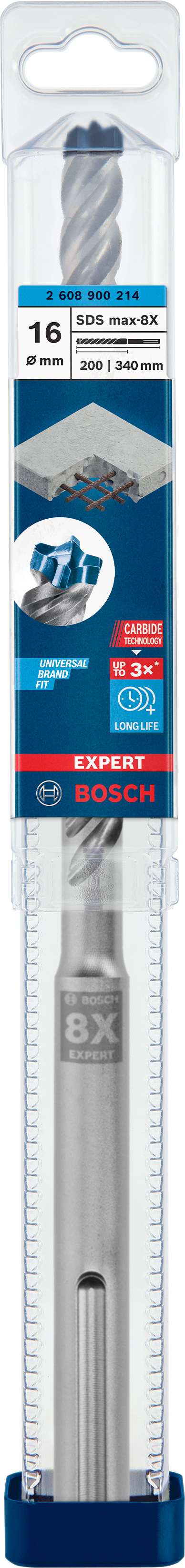 Bosch EXPERT- Max-8X Series Hammer Drill Bit 16*340 mm