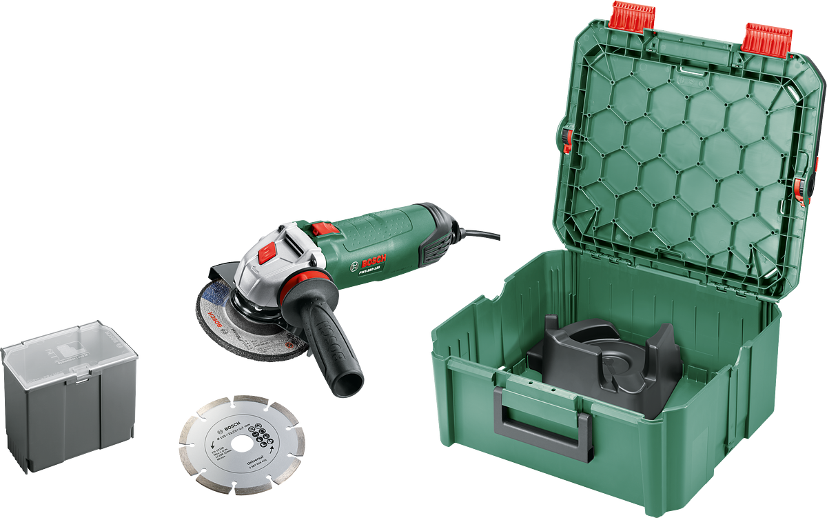 Bosch PWS 850-125 Angle Grinder 850W, Disc Diameter 125 mm + System Box