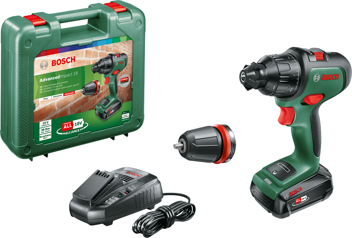 Bosch AdvancedImpact 18 Tek Akülü Darbeli Delme Vidalama Makinesi 18V  (1 x 2,5 Ah) + Şarj Cihazı AL 1830 CV