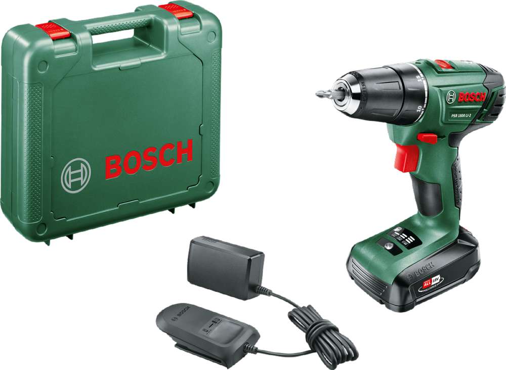 Bosch PSR 1800 LI-2 Single Battery Drill Driver (1.5 Ah)