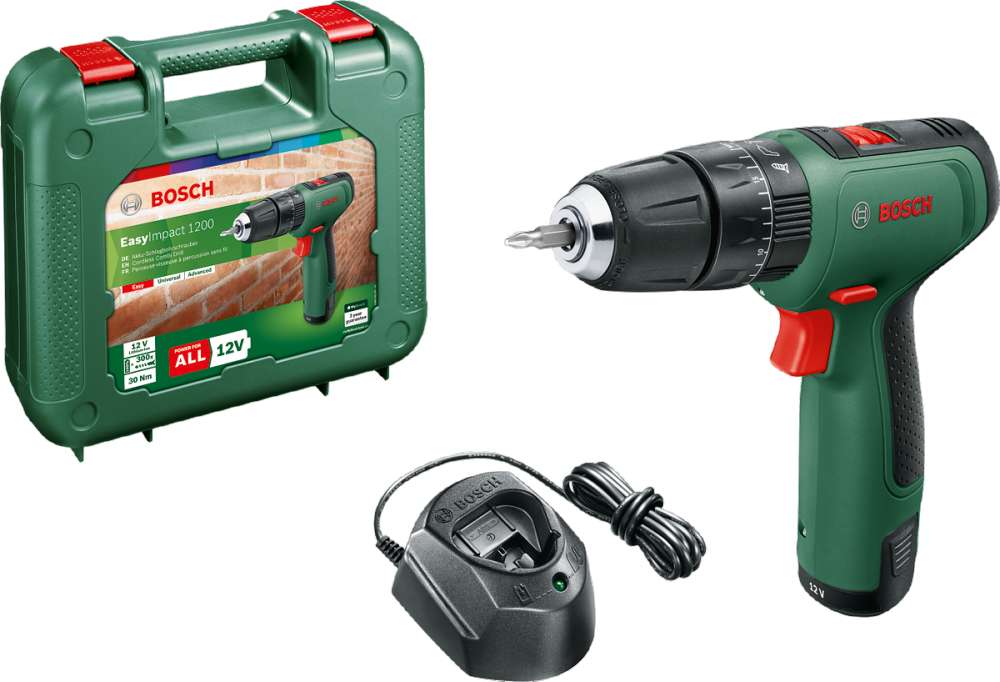 Bosch EasyImpact 1200 Akülü Darbeli Delme Vidalama Makinesi + GAL 1210 CV (Tek Akülü)