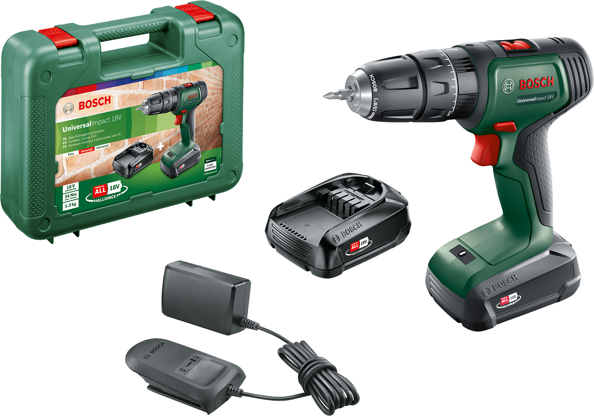 Bosch UniversalImpact 18 Dual Battery Impact Drill Driver (2 x 1.5Ah)