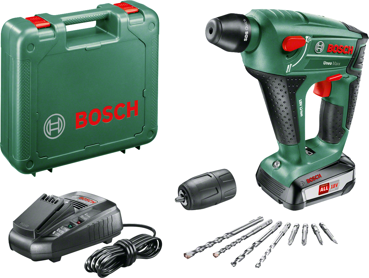 Bosch UNEO MAXX 18 V Single Cordless Rotary Hammer (1 x 2.5 Ah)