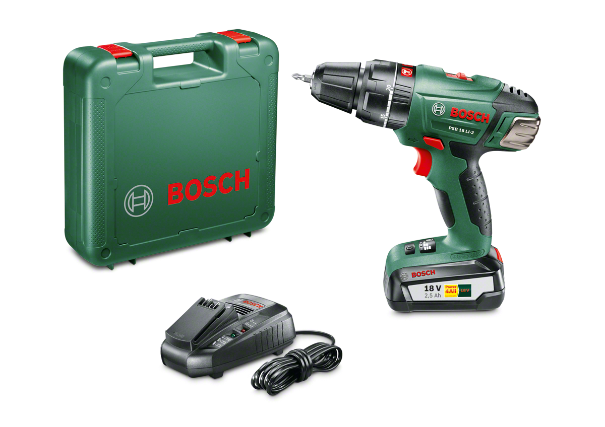 Bosch PSB 18 LI-2 Tek Akü 2,5 Ah Akülü Darbeli Delme/Vidalama Makinesi