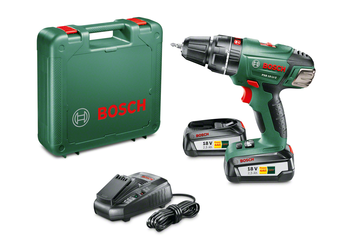 Bosch PSB 18 LI-2 Dual Battery 2.5 Ah Cordless Impact Drill/Driver