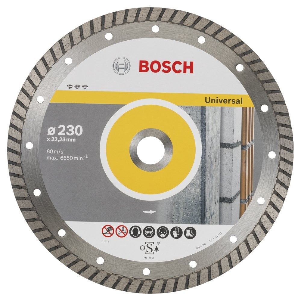 Bosch - Standard Series Turbo Segmented 9+1 Diamond Cutting Disc Set for General Building Materials 230 mm