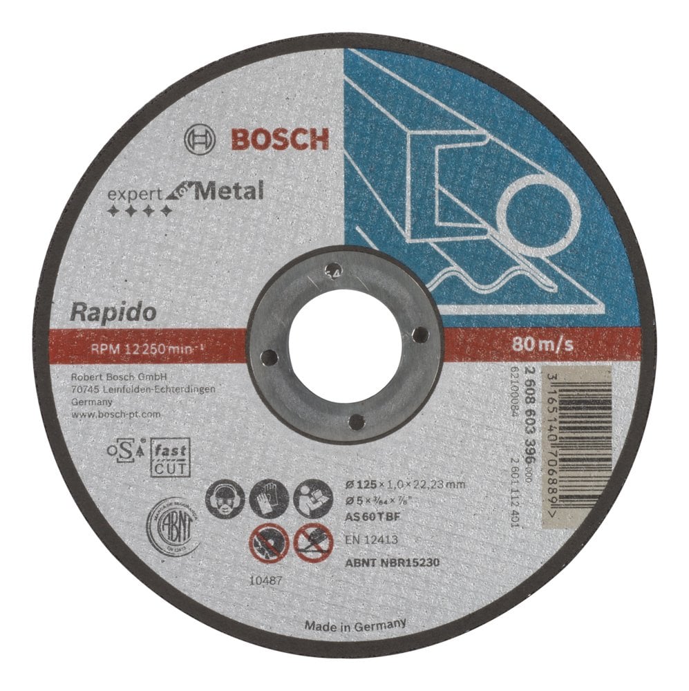 Bosch - 125 * 1.0 mm Expert Series Flat Metal Cutting Disc (Stone) - Rapido