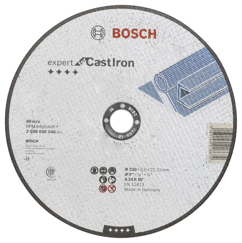 Bosch - 230*3.0 mm Expert Series Flat Cutting Disc for Cast Iron (Stone)