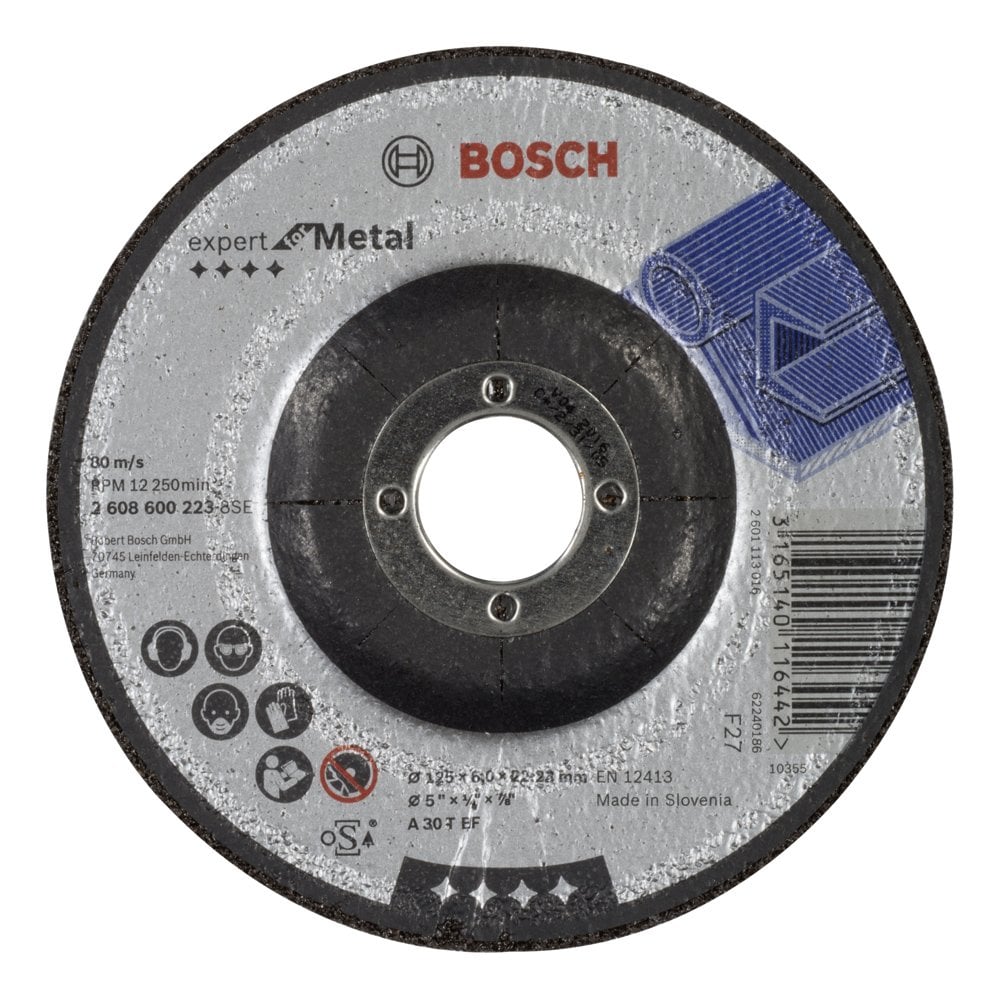 Bosch - 125 * 6.0 mm Expert Series Curved Metal Grinding Disc (Stone)