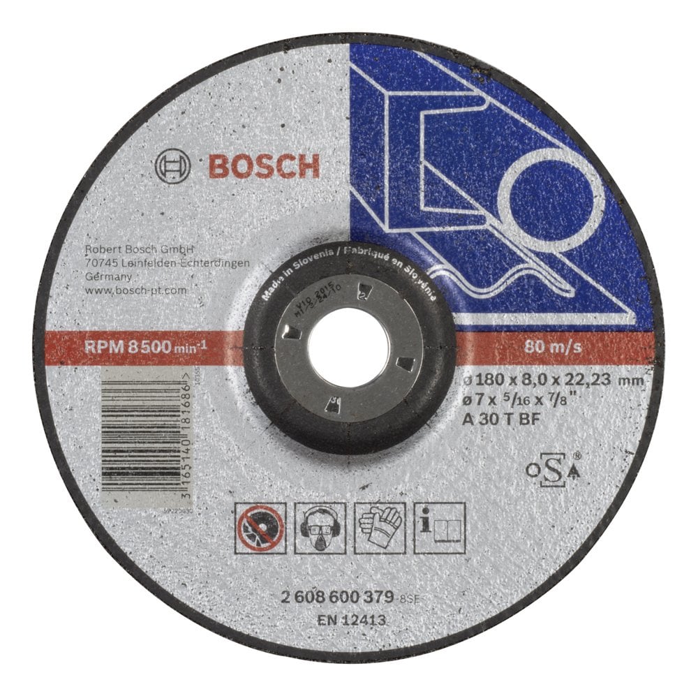 Bosch - 180 * 8.0 mm Expert Series Curved Metal Grinding Disc (Stone)