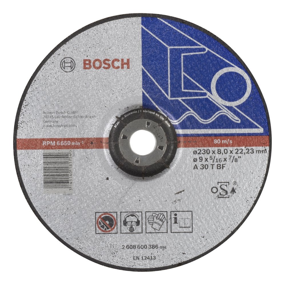 Bosch - 230 * 8.0 mm Expert Series Curved Metal Grinding Disc (Stone)