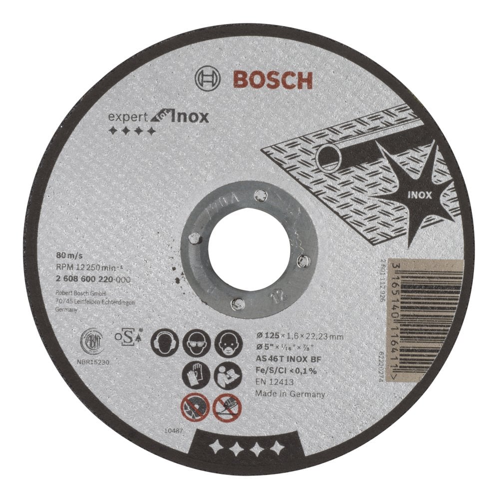 Bosch - 125 * 1.6 mm Expert Series Flat Inox (Stainless Steel) Cutting Disc (Stone)