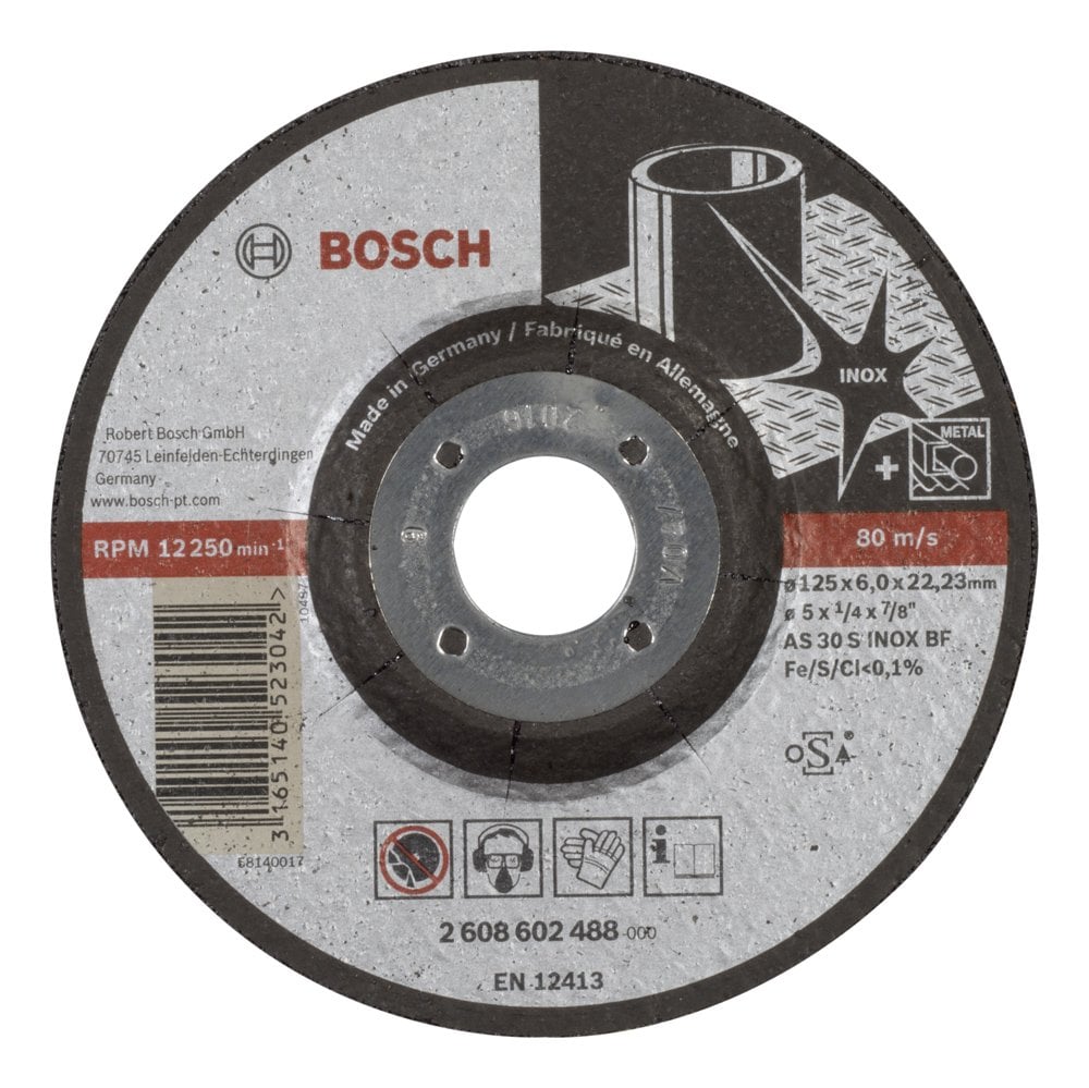 Bosch - 125 * 6.0 mm Expert Series Curved Inox (Stainless Steel) Grinding Disc (Stone)