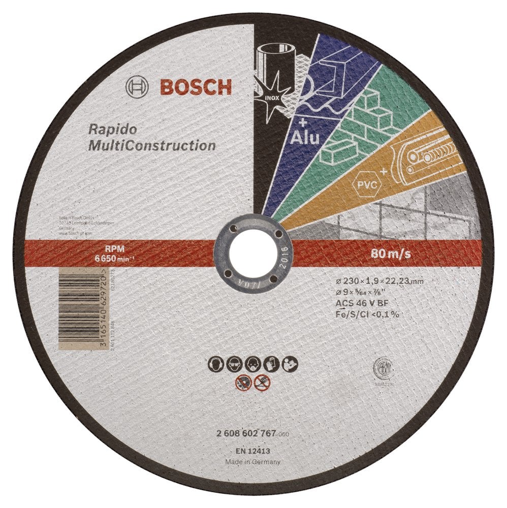 Bosch - 230*1.9 mm Flat Cutting Disc for Multi-Material Use (Stone)