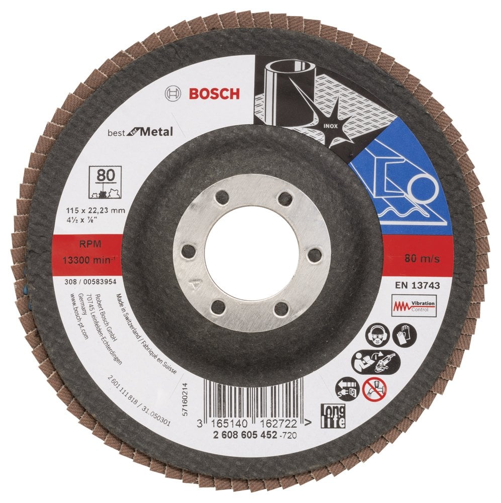 Bosch - 115 mm 80 Kum Best Serisi Metal Flap Disk