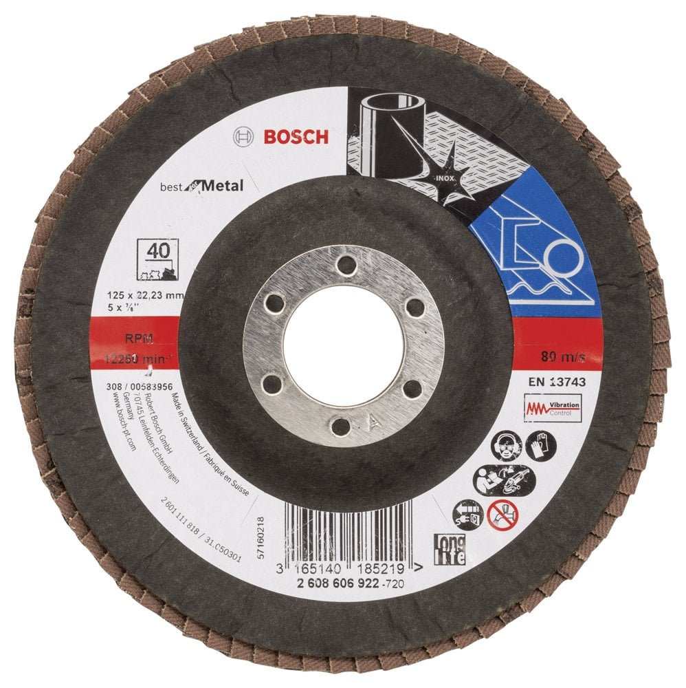 Bosch - 125 mm 40 Kum Best Serisi Metal Flap Disk