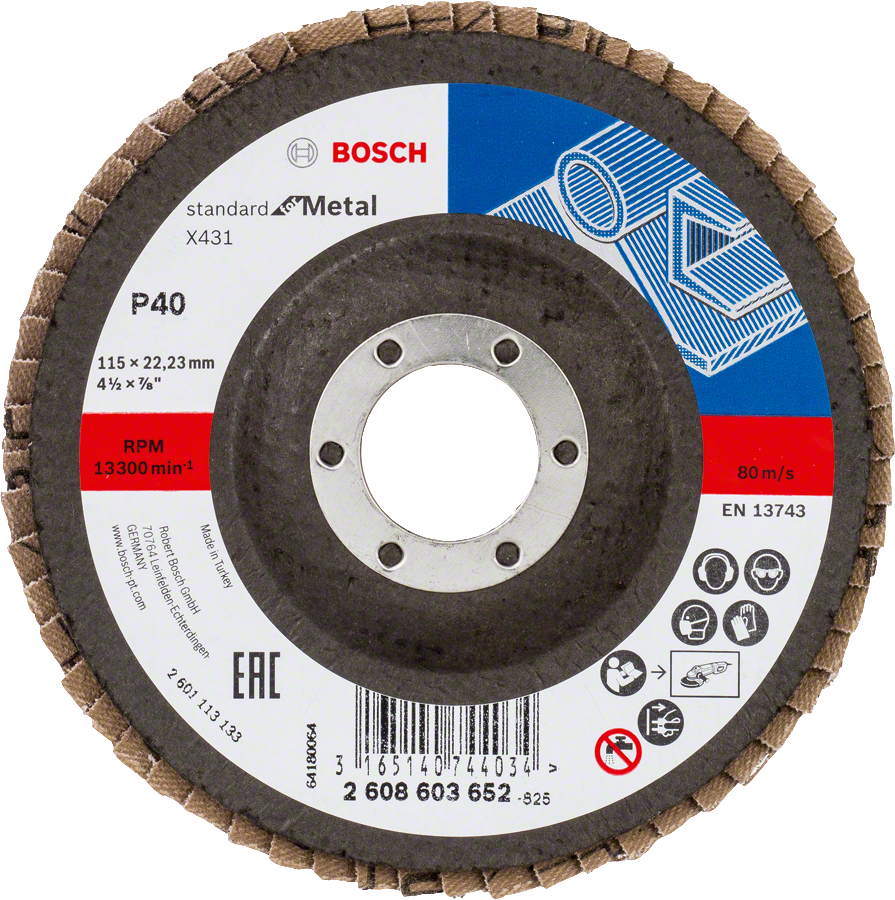 Bosch - 115 mm 40 Kum Standard Seri AlOX Flap Disk