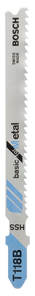 Bosch - Economic Series T 118 B Jigsaw Blade for Metal - Pack of 5