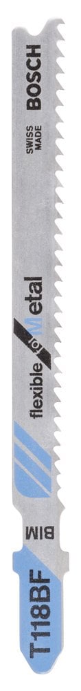 Bosch - T 118 BF Jigsaw Blade for Metal Break-Resistant Series - Pack of 5