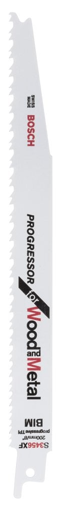 Bosch - Progressor Series Sabre Saw Blade for Wood and Metal S 3456 XF - 5 Pieces