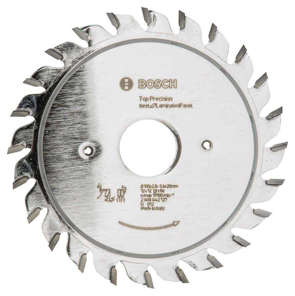 Bosch - Best Series Precision Cutting Laminate Panel Pre-Scratching Blade 100*20 mm 12+12 Teeth