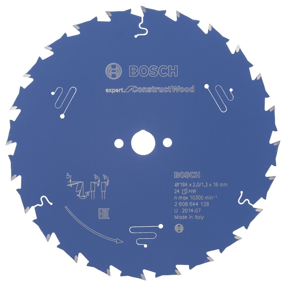 Bosch - Expert Series Circular Saw Blade for Construction Wood 184*16 mm 24 Teeth