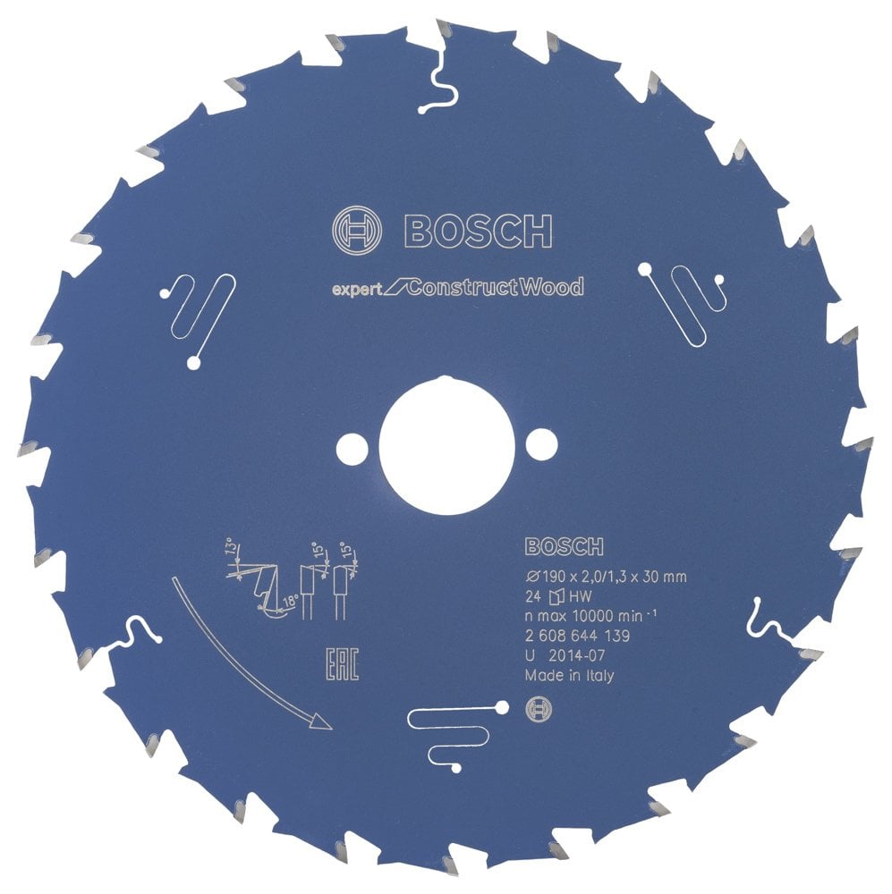 Bosch - Expert Series Circular Saw Blade for Construction Wood 190*30 mm 24 Teeth