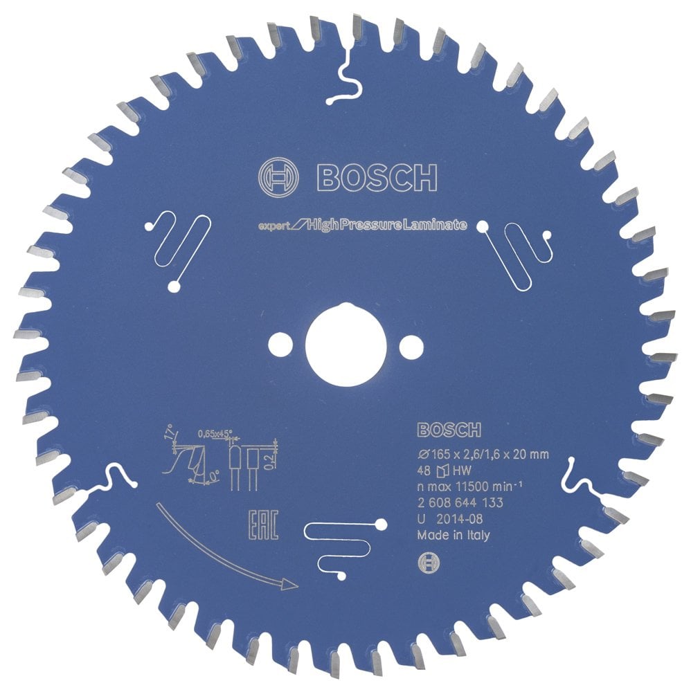 Bosch - Expert Series Circular Saw Blade for High Pressure Laminated Panel and Trespa 165*20 mm 48 Teeth