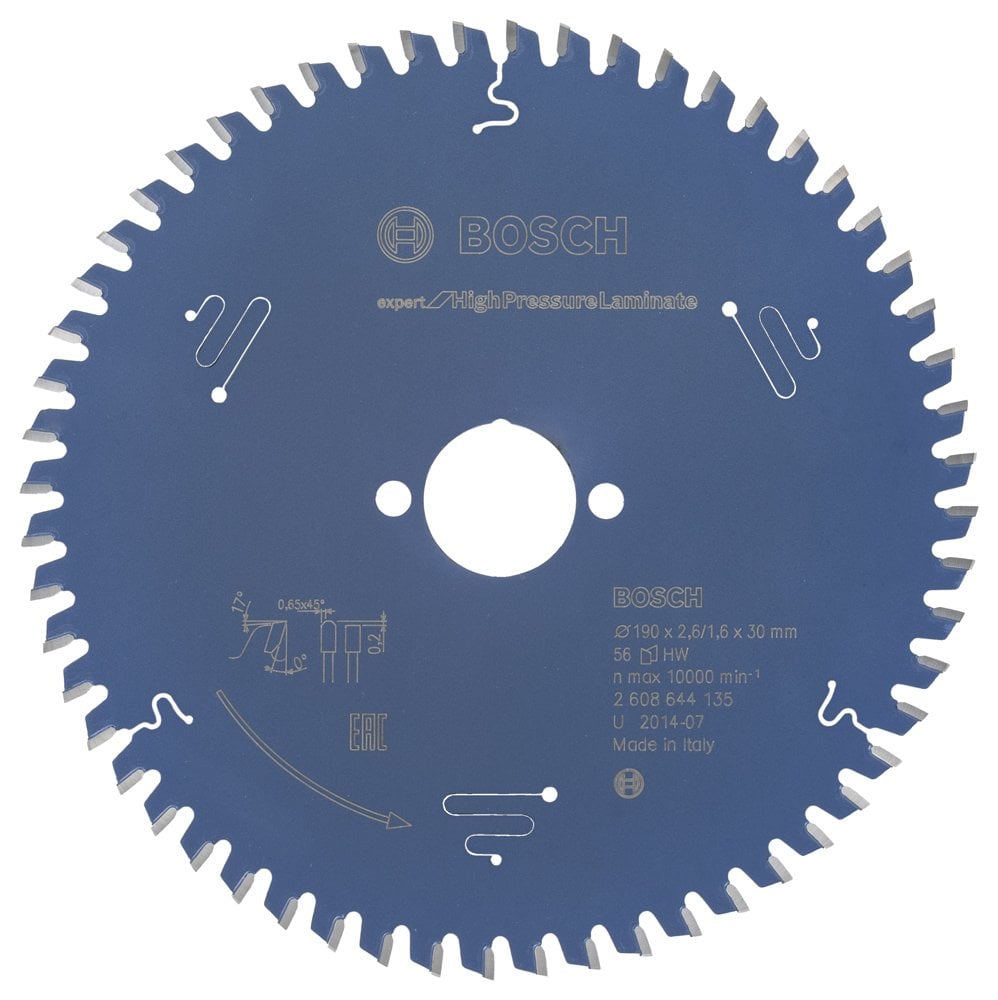 Bosch - Expert Series Circular Saw Blade for High Pressure Laminated Panel and Trespa 190*30 mm 56 Teeth