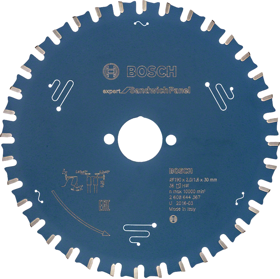 Bosch - Expert Series Circular Saw Blade for Sandwich Panel 190*30 mm 36 Teeth