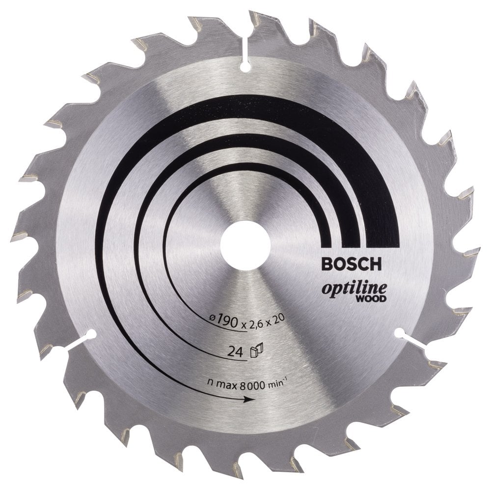 Bosch - Optiline Series Circular Saw Blade for Wood 190*20/16 mm 24 Teeth