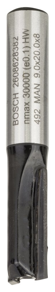 Bosch - Standard Series Double Fluted, Carbide Straight Router Bit for Wood 8*9*51 mm