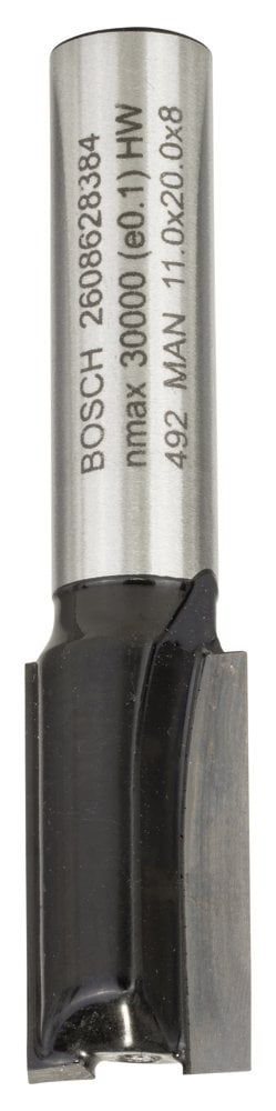 Bosch - Standard Series Double Fluted, Carbide Straight Router Bit for Wood 8*11*51mm