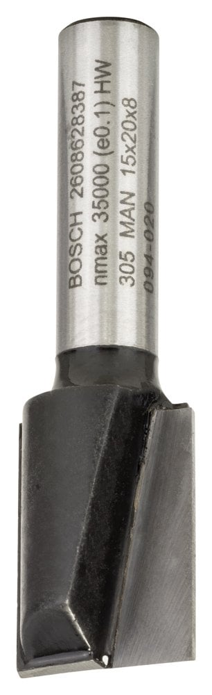 Bosch - Standard Series Double Fluted, Carbide Straight Router Bit for Wood 8*15*51mm