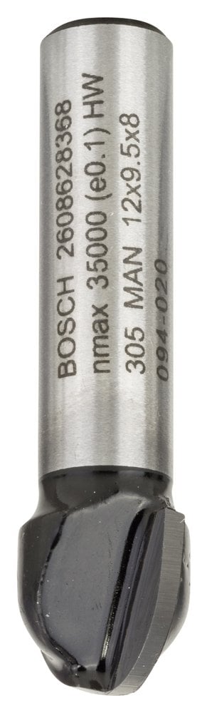 Bosch - Standard Series Double Fluted, Carbide Plunge Half-moon Router for Wood 8*12*40*6 mm