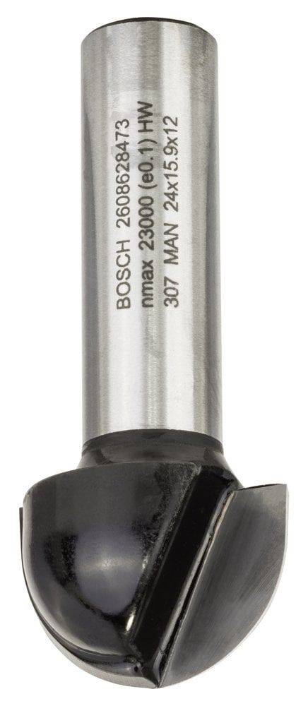 Bosch - Standard Series Double Fluted, Carbide Plunge Half-moon Router for Wood 12*24*57*12 mm