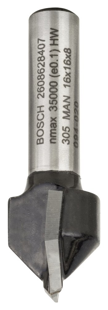 Bosch - Standard Series Double Groove Carbide V-Channel Router for Wood 8*16*45 mm