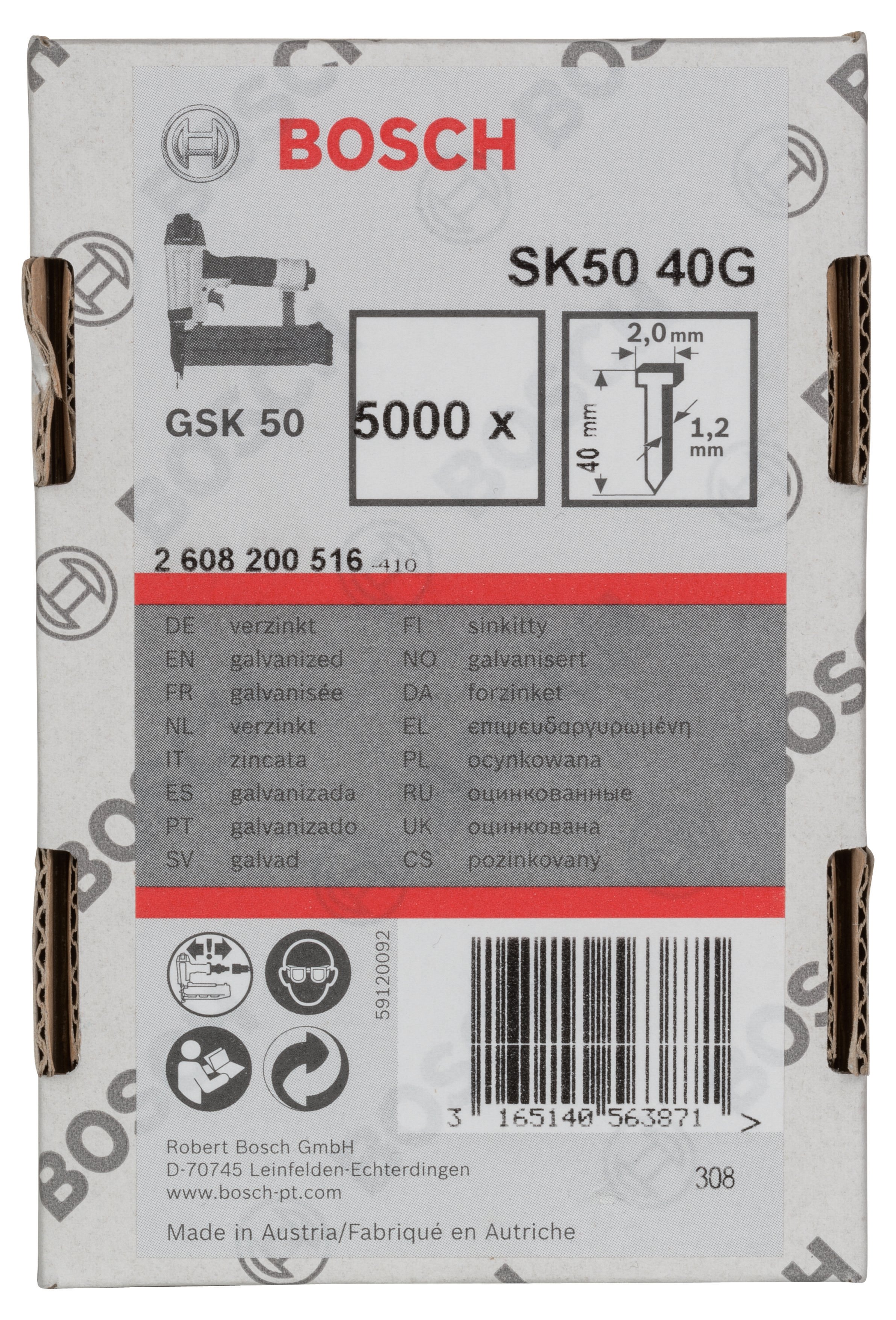 Bosch - GSK 50 Çivisi  40 mm 5000li