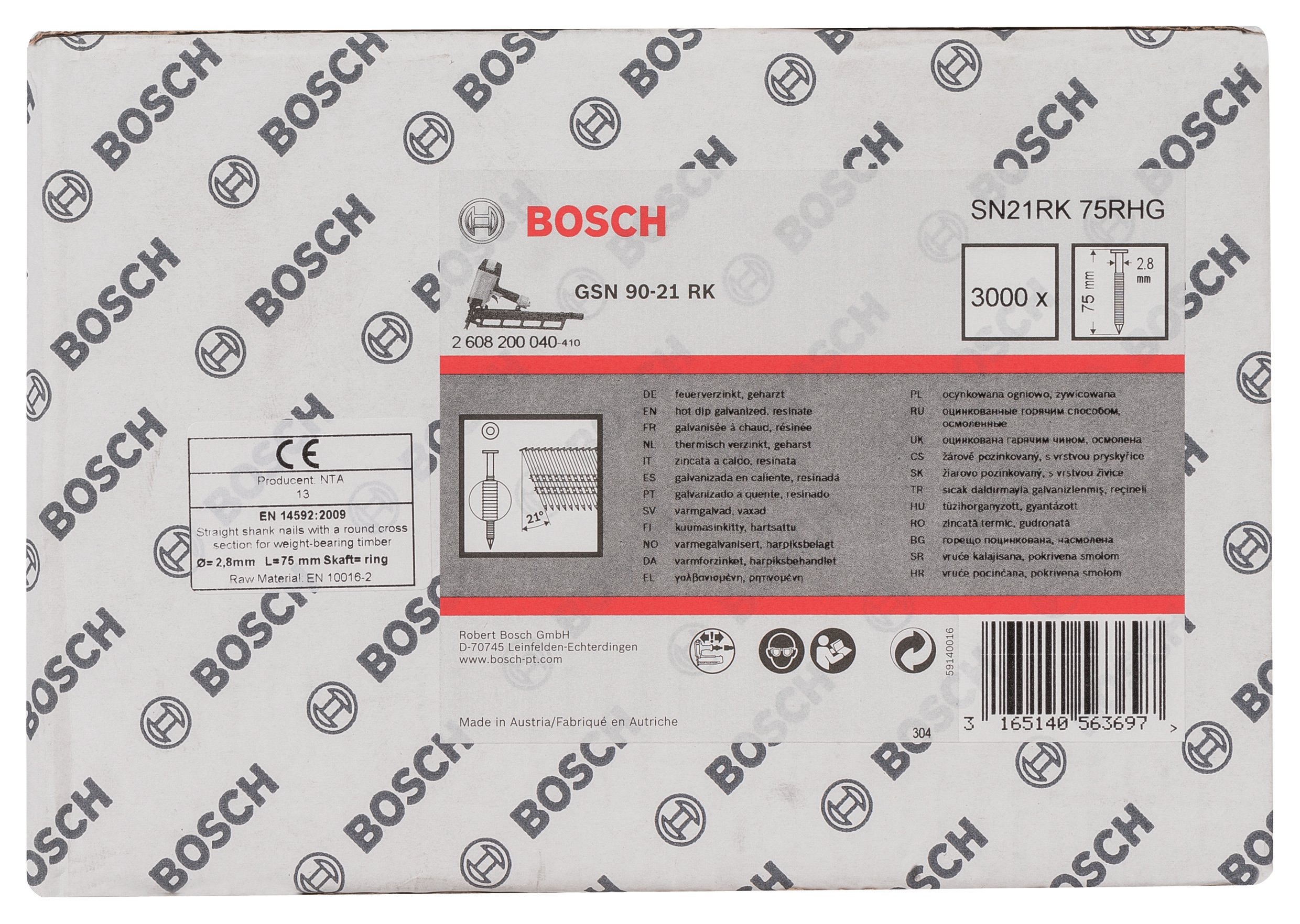 Bosch - GSN 90-21DK Washing Machine 75mm 3000Liter YivliGalv