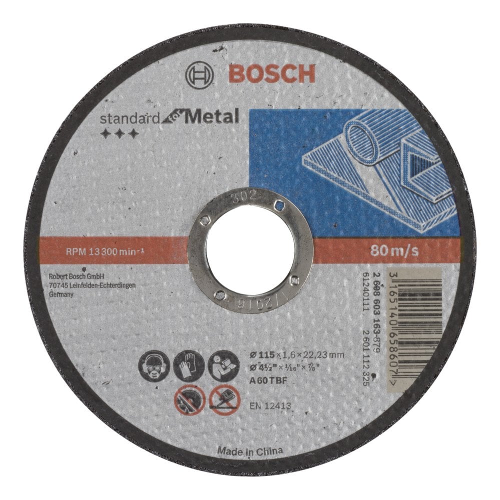 Bosch - 115 * 1.6 mm Standard Series Flat Metal Cutting Disc (Stone)