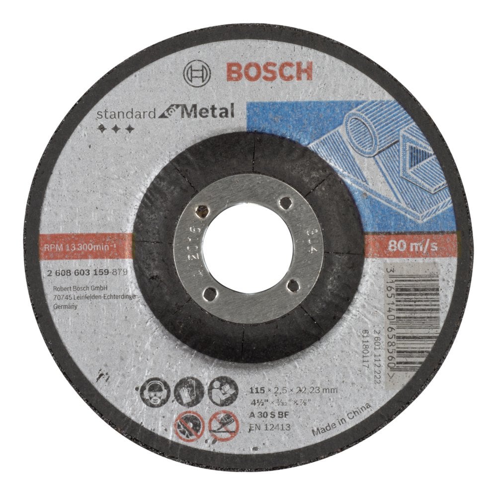 Bosch - 115*2,5 mm Standard Seri Bombeli Metal Kesme Diski (Taş)