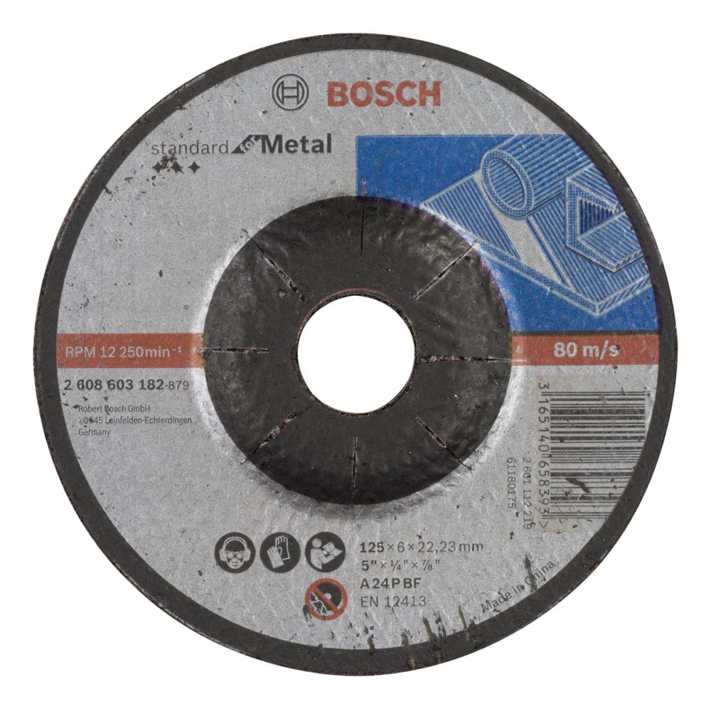 Bosch - 125 * 6.0 mm Standard Series Curved Metal Grinding Disc (Stone)