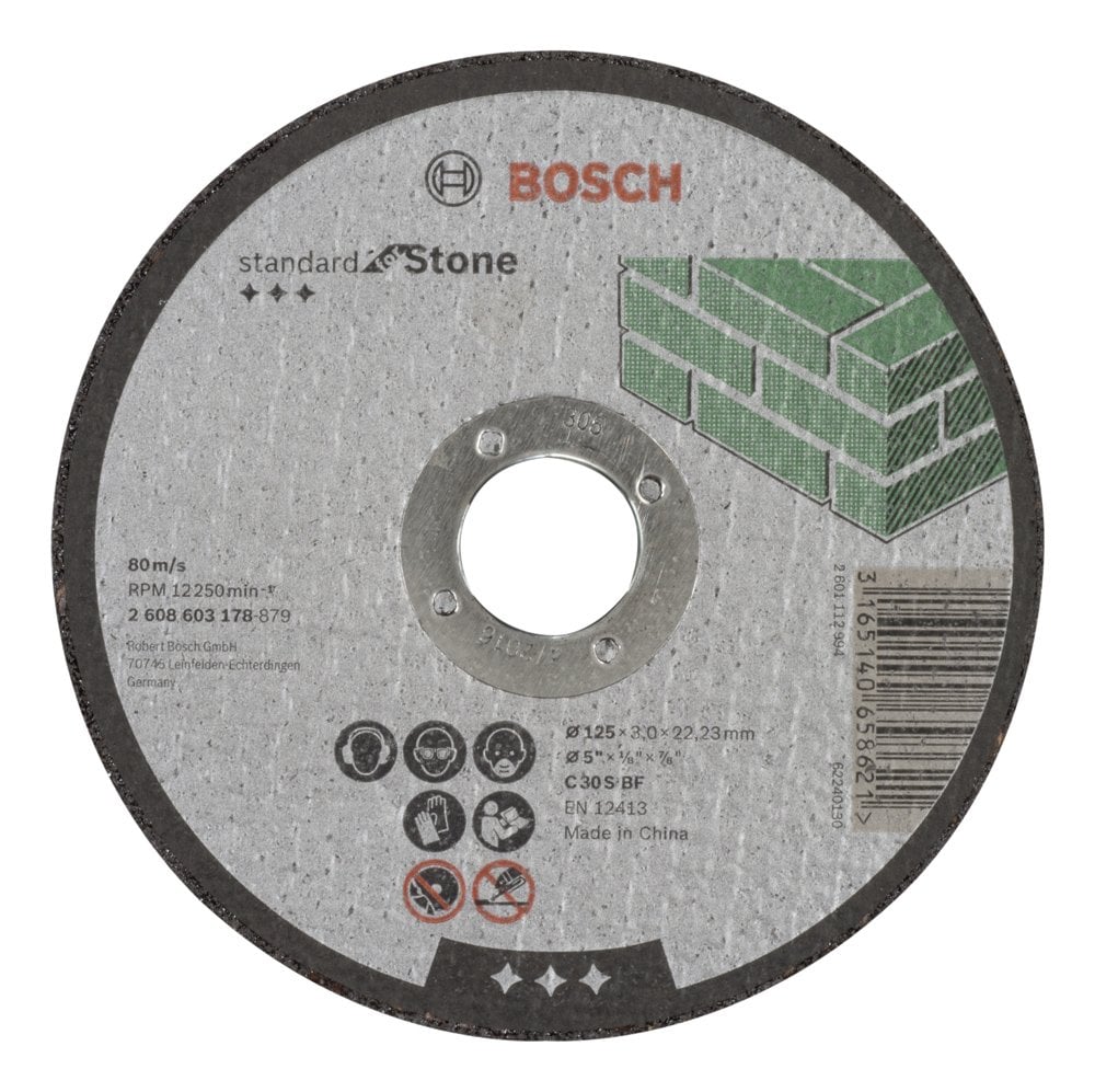 Bosch - 125 * 3.0 mm Standard Series Flat Stone Cutting Disc (Stone)