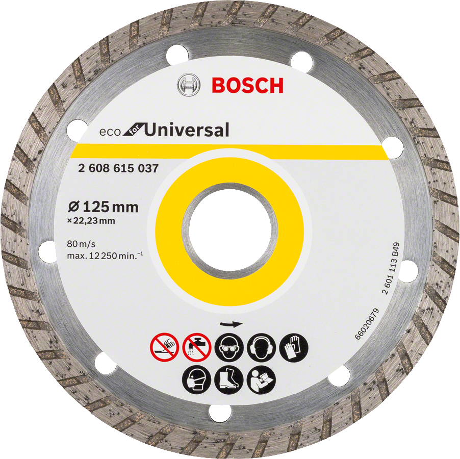 Bosch - Ekonomik Seri 9+1 Genel Yapı Malzemeleri İçin Elmas Kesme Diski 125 mm Turbo