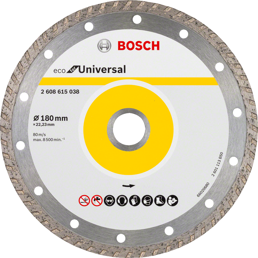 Bosch - Economic Series Diamond Cutting Disc for General Building Materials 180 mm Turbo