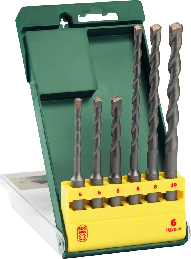 Bosch - SDS-Plus Hammer Drill Bit Set 6 Pieces (5/6/8x110mm 6/8/10x160mm)