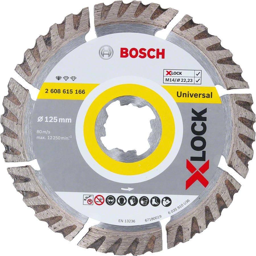 Bosch - X-LOCK - Standard Seri Genel Yapı Malzemeleri İçin Elmas Kesme Diski 125 mm