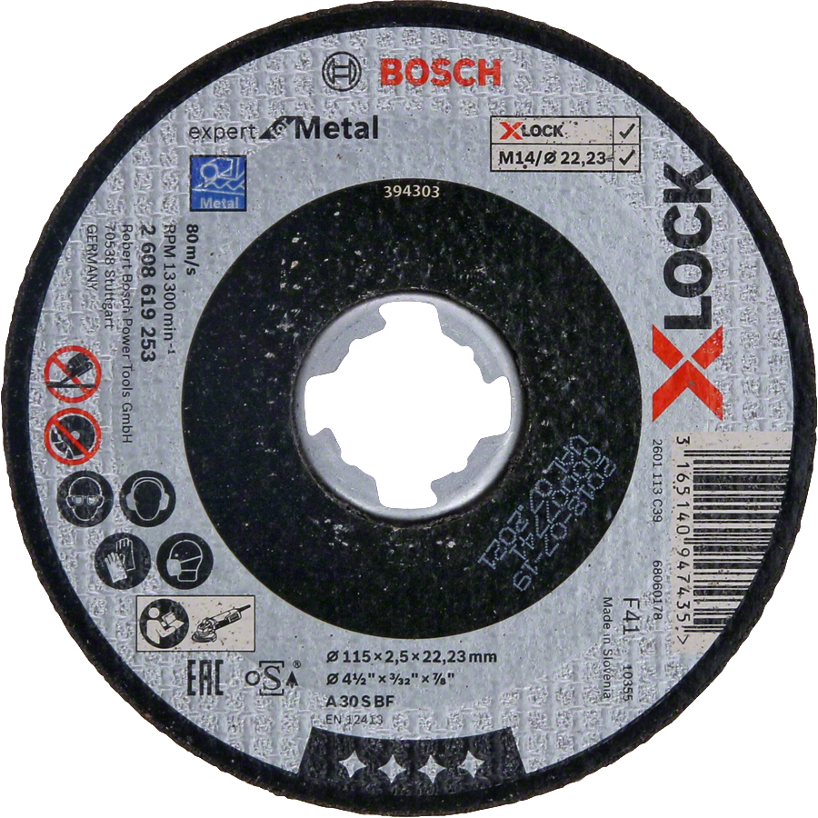 Bosch - X-LOCK - 115 * 2.5 mm Expert Series Flat Metal Cutting Disc (Stone)