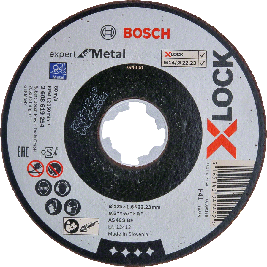 Bosch - X-LOCK - 125*1,6 mm Expert Serisi Düz Metal Kesme Diski (Taş)