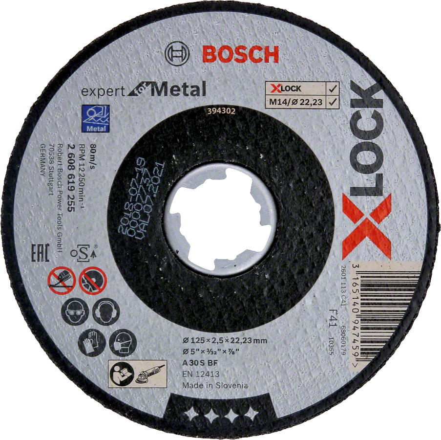 Bosch - X-LOCK - 125*2,5 mm Expert Serisi Düz Metal Kesme Diski (Taş)